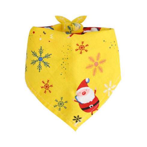 Small, medium and large dog dog cat triangle saliva towel Christmas decorative scarf